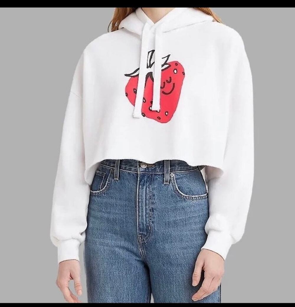 Levi's Strawberry Cropped Hoodie NWT
